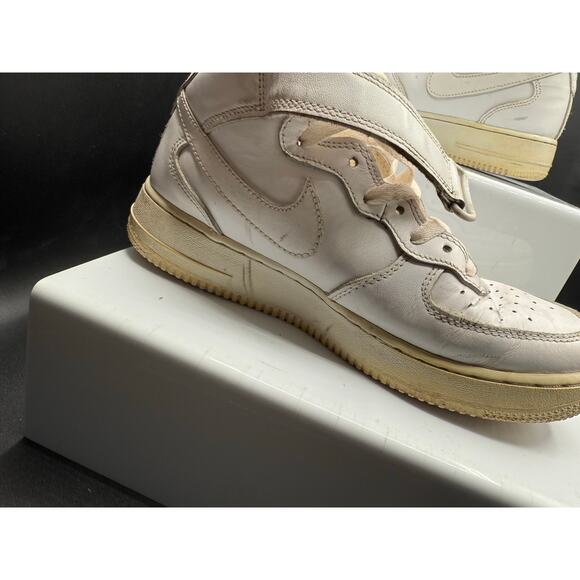 Nike Air Force 1 Hightop Sneakers - All White with White Swoosh - Size 8M main image 4